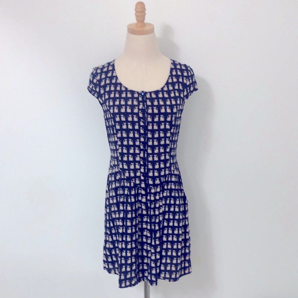 Divided by H&M button down cat print dress